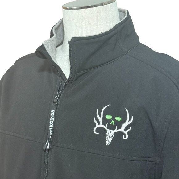 Bone Collector Jacket -Size Large - Black Full Zip - Fleece Lined - Soft Shell - Picture 1 of 10